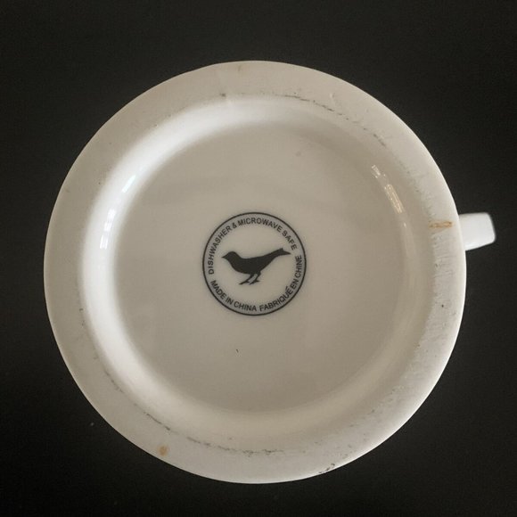 Anthropologie MONOGRAM -T Mug 14oz Shaving Style Ivory Black Letter Initial GIFT - Picture 4 of 6